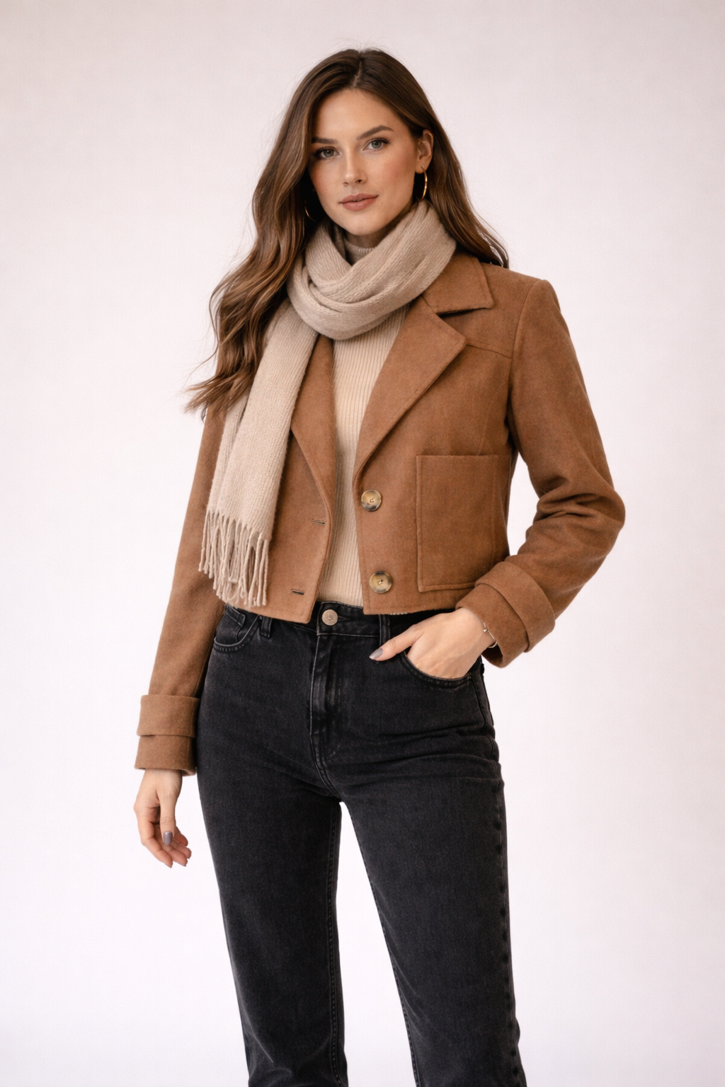 Clover Yarım Kaşe Ceket