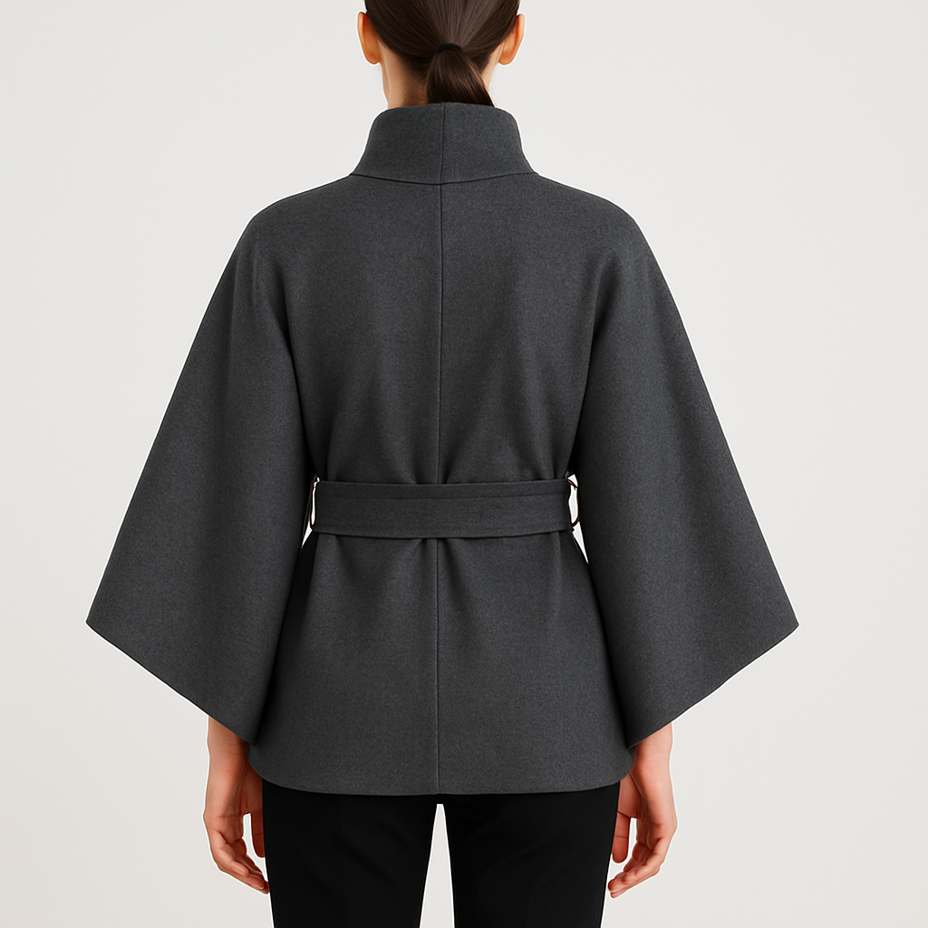 Kemer Detaylı Kaşe Panço