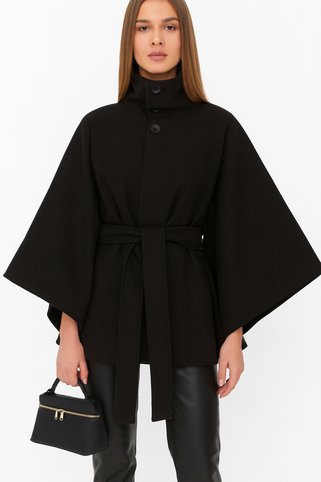 Kemer Detaylı Kaşe Panço