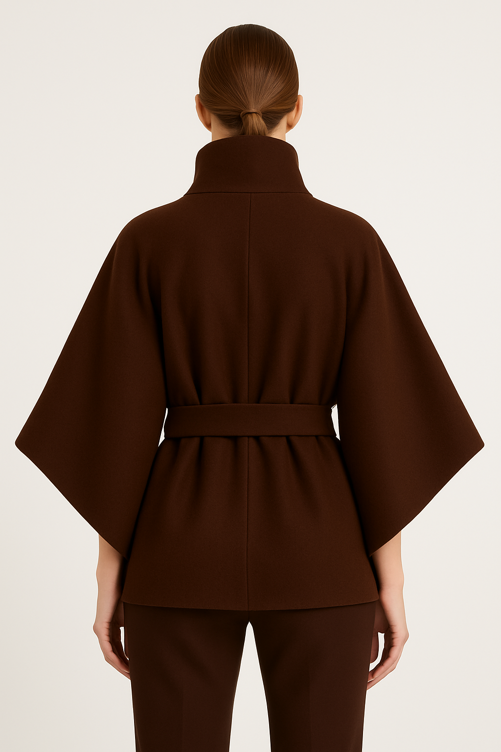 Kemer Detaylı Kaşe Panço