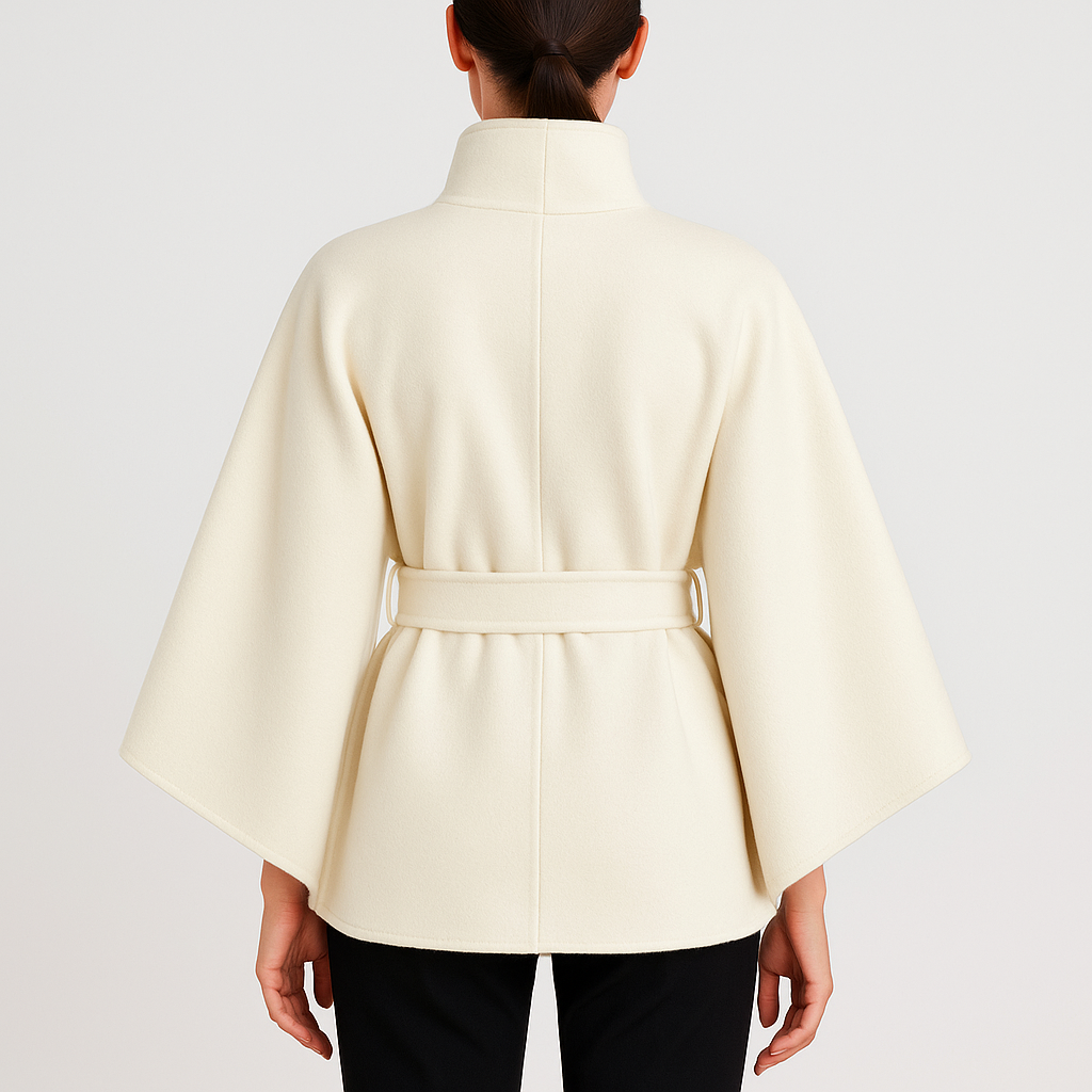 Kemer Detaylı Kaşe Panço