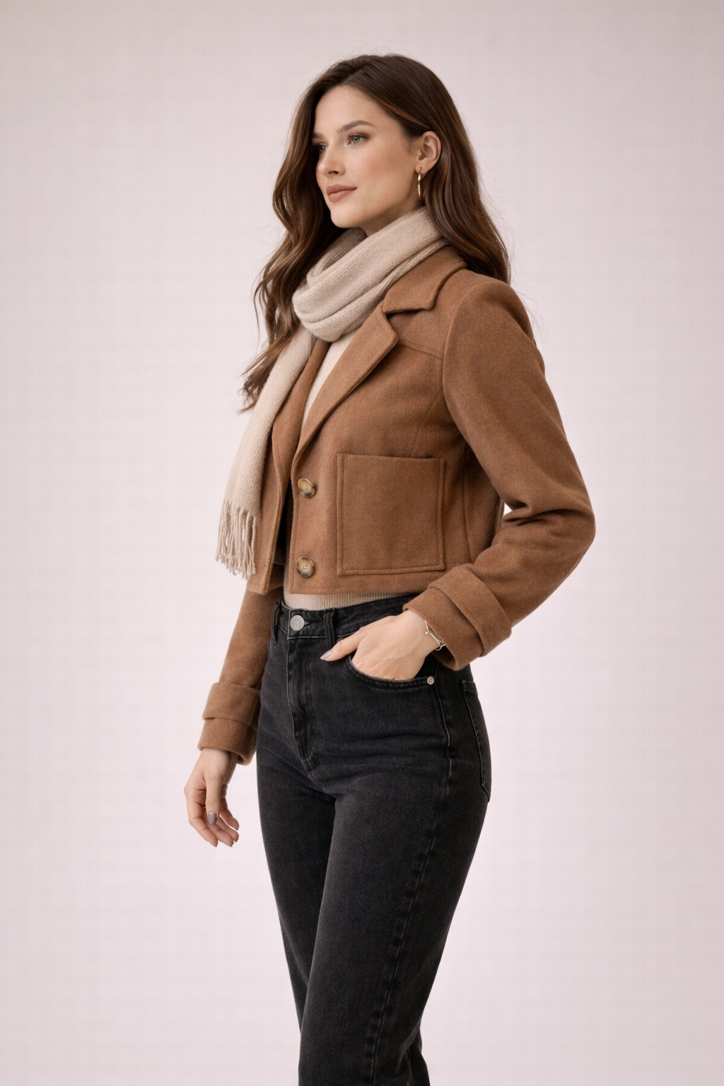 Clover Yarım Kaşe Ceket