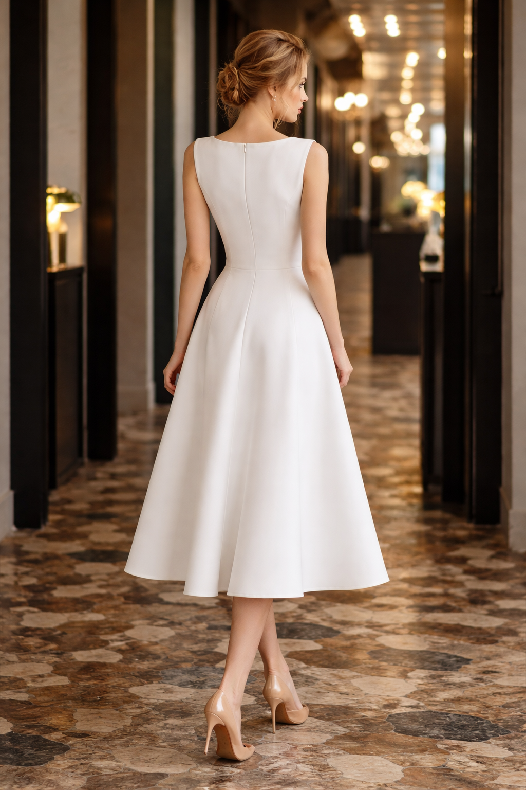 Nora A Kesim Midi Elbise