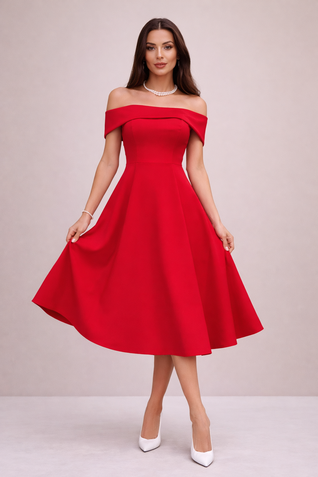 Madonna Yaka Midi Boy Elbise