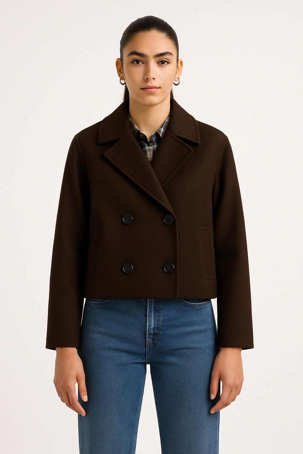 Smokin Yaka Regular Fit Kısa Kaşe Kaban