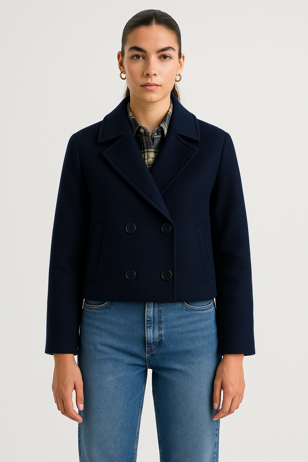 Smokin Yaka Regular Fit Kısa Kaşe Kaban