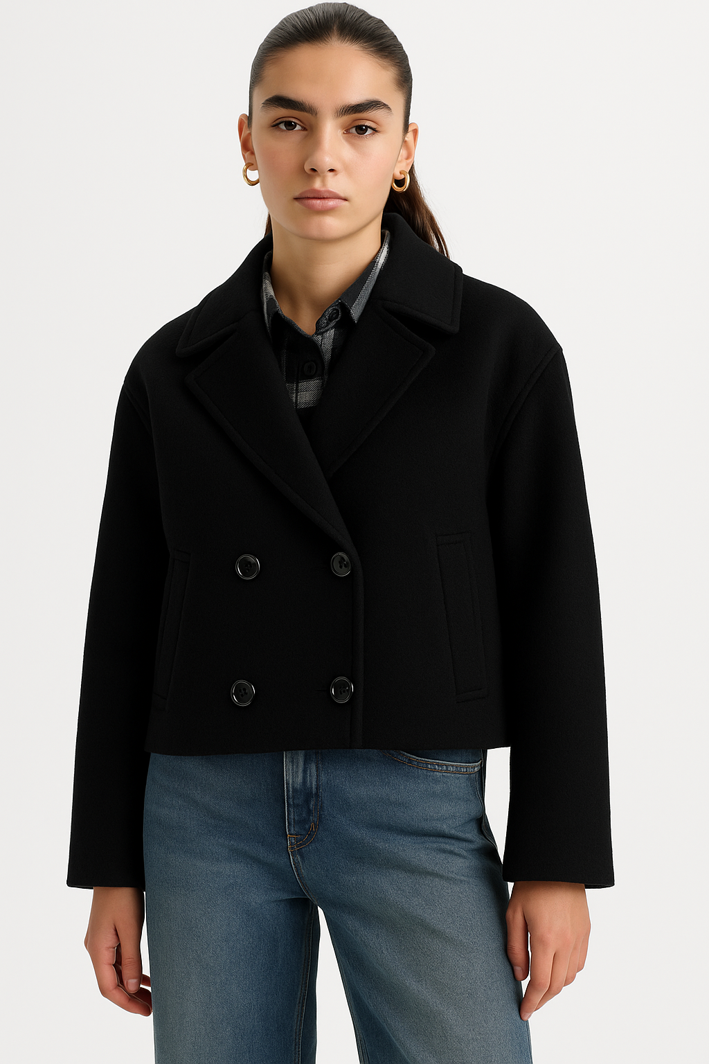 Smokin Yaka Regular Fit Kısa Kaşe Kaban